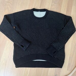Vintage Lululemon Sweater Cropped Knit Thumbholes Zip Sides Medium Black